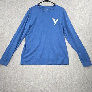 American Eagle Mens Blue Super Soft Long Sleeve Crew Neck T-Shirt